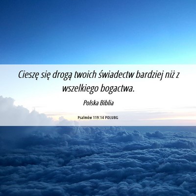 Picture 06 - Psalmów 119:14 POLUBG - Cieszę się drogą twoich świadectw bardziej - Bible Verse Picture