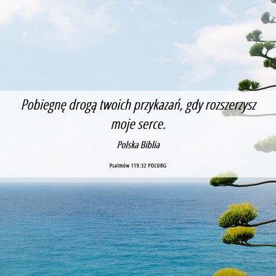 Picture 06 - Psalmów 119:32 POLUBG - Pobiegnę drogą twoich przykazań, gdy - Bible Verse Picture