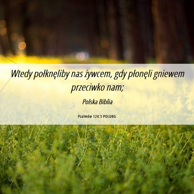 Picture 06 - Psalmów 124:3 POLUBG - Wtedy połknęliby nas żywcem, gdy płonęli - Bible Verse Picture