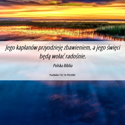 Picture 06 - Psalmów 132:16 POLUBG - Jego kapłanów przyodzieję zbawieniem, a jego - Bible Verse Picture