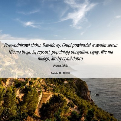 Picture 06 - Psalmów 14:1 POLUBG - Przewodnikowi chóru. Dawidowy. Głupi - Bible Verse Picture