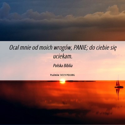 Picture 06 - Psalmów 143:9 POLUBG - Ocal mnie od moich wrogów, PANIE; do ciebie się - Bible Verse Picture