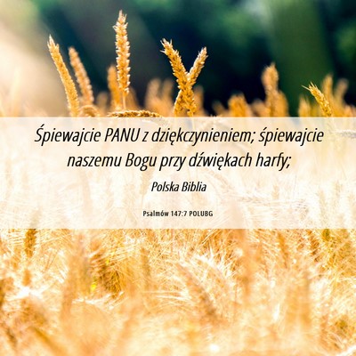 Picture 06 - Psalmów 147:7 POLUBG - Śpiewajcie PANU z dziękczynieniem; śpiewajcie - Bible Verse Picture