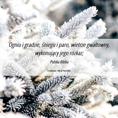 Picture 06 - Psalmów 148:8 POLUBG - Ogniu i gradzie, śniegu i paro, wietrze - Bible Verse Picture