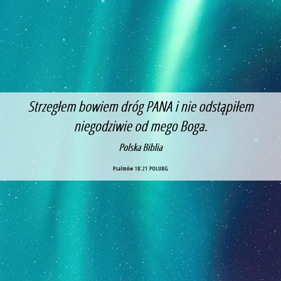 Picture 06 - Psalmów 18:21 POLUBG - Strzegłem bowiem dróg PANA i nie odstąpiłem - Bible Verse Picture