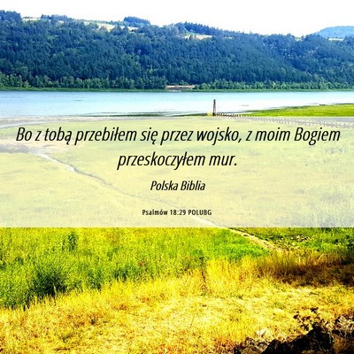 Picture 06 - Psalmów 18:29 POLUBG - Bo z tobą przebiłem się przez wojsko, z moim - Bible Verse Picture