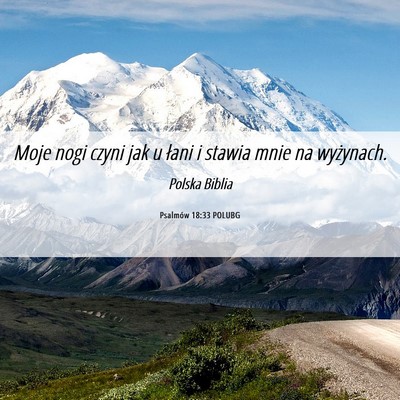 Picture 06 - Psalmów 18:33 POLUBG - Moje nogi czyni jak u łani i stawia mnie na - Bible Verse Picture