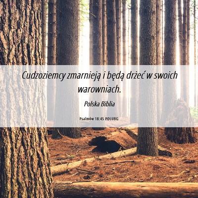 Picture 06 - Psalmów 18:45 POLUBG - Cudzoziemcy zmarnieją i będą drżeć w swoich - Bible Verse Picture