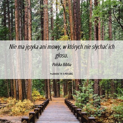 Picture 06 - Psalmów 19:3 POLUBG - Nie ma języka ani mowy, w których nie słychać - Bible Verse Picture