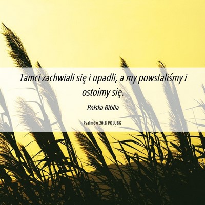 Picture 06 - Psalmów 20:8 POLUBG - Tamci zachwiali się i upadli, a my powstaliśmy - Bible Verse Picture