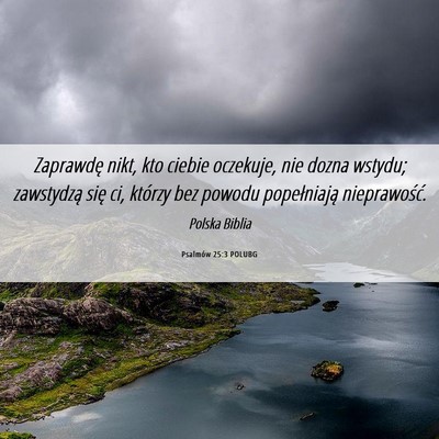 Picture 06 - Psalmów 25:3 POLUBG - Zaprawdę nikt, kto ciebie oczekuje, nie dozna - Bible Verse Picture