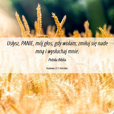 Picture 06 - Psalmów 27:7 POLUBG - Usłysz, PANIE, mój głos, gdy wołam; zmiłuj - Bible Verse Picture