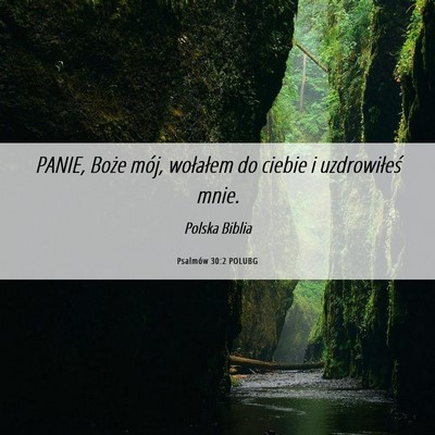 Picture 06 - Psalmów 30:2 POLUBG - PANIE, Boże mój, wołałem do ciebie i - Bible Verse Picture