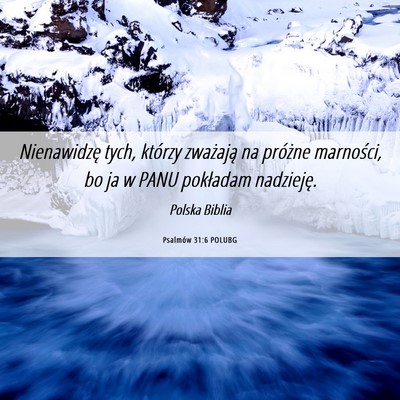 Picture 06 - Psalmów 31:6 POLUBG - Nienawidzę tych, którzy zważają na próżne - Bible Verse Picture