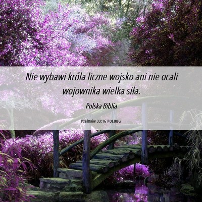 Picture 06 - Psalmów 33:16 POLUBG - Nie wybawi króla liczne wojsko ani nie ocali - Bible Verse Picture