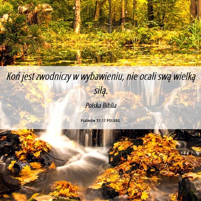 Picture 06 - Psalmów 33:17 POLUBG - Koń jest zwodniczy w wybawieniu, nie ocali swą - Bible Verse Picture