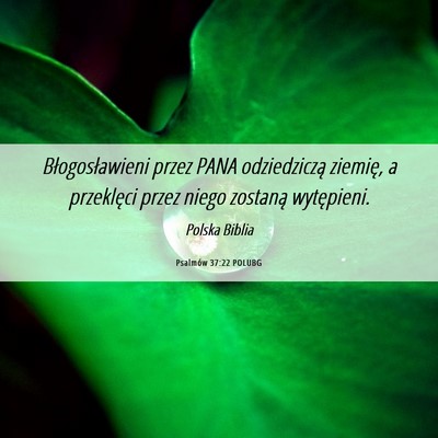 Picture 06 - Psalmów 37:22 POLUBG - Błogosławieni przez PANA odziedziczą ziemię, - Bible Verse Picture