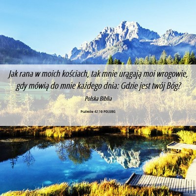 Picture 06 - Psalmów 42:10 POLUBG - Jak rana w moich kościach, tak mnie urągają - Bible Verse Picture