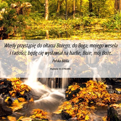 Picture 06 - Psalmów 43:4 POLUBG - Wtedy przystąpię do ołtarza Bożego, do Boga, - Bible Verse Picture