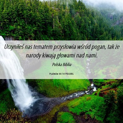 Picture 06 - Psalmów 44:14 POLUBG - Uczyniłeś nas tematem przysłowia wśród - Bible Verse Picture