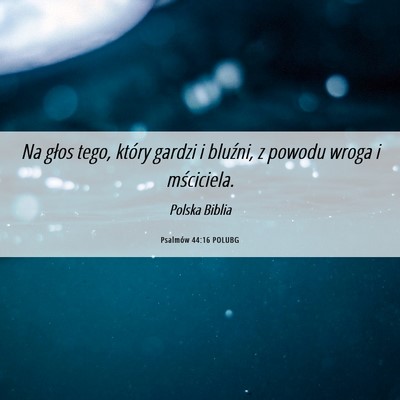 Picture 06 - Psalmów 44:16 POLUBG - Na głos tego, który gardzi i bluźni, z powodu - Bible Verse Picture