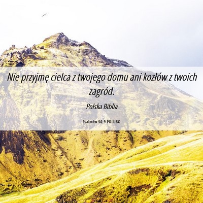 Picture 06 - Psalmów 50:9 POLUBG - Nie przyjmę cielca z twojego domu ani kozłów z - Bible Verse Picture