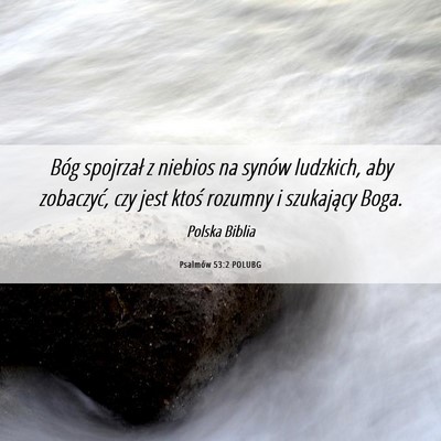 Picture 06 - Psalmów 53:2 POLUBG - Bóg spojrzał z niebios na synów ludzkich, aby - Bible Verse Picture