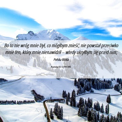 Picture 06 - Psalmów 55:12 POLUBG - Bo to nie wróg mnie lżył, co mógłbym - Bible Verse Picture