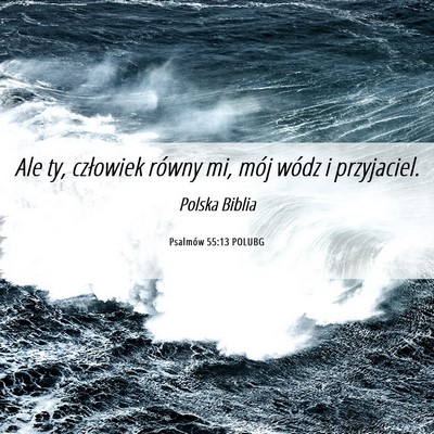 Picture 06 - Psalmów 55:13 POLUBG - Ale ty, człowiek równy mi, mój wódz i - Bible Verse Picture