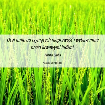 Picture 06 - Psalmów 59:2 POLUBG - Ocal mnie od czyniących nieprawość i wybaw - Bible Verse Picture