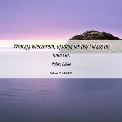 Picture 06 - Psalmów 59:6 POLUBG - Wracają wieczorem, ujadają jak psy i krążą - Bible Verse Picture