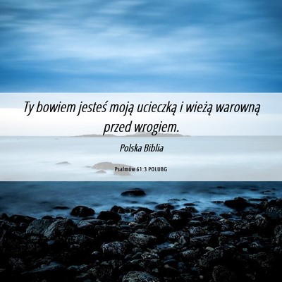 Picture 06 - Psalmów 61:3 POLUBG - Ty bowiem jesteś moją ucieczką i wieżą - Bible Verse Picture