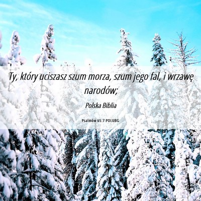 Picture 06 - Psalmów 65:7 POLUBG - Ty, który uciszasz szum morza, szum jego fal, i - Bible Verse Picture