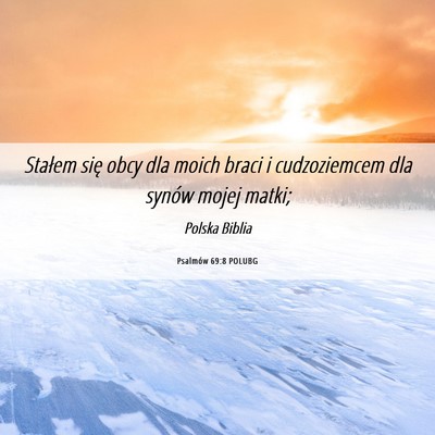 Picture 06 - Psalmów 69:8 POLUBG - Stałem się obcy dla moich braci i cudzoziemcem - Bible Verse Picture