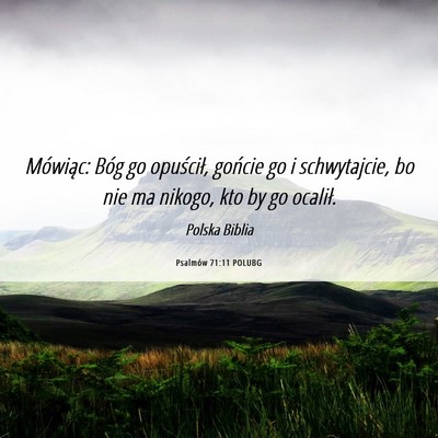 Picture 06 - Psalmów 71:11 POLUBG - Mówiąc: Bóg go opuścił, gońcie go i - Bible Verse Picture