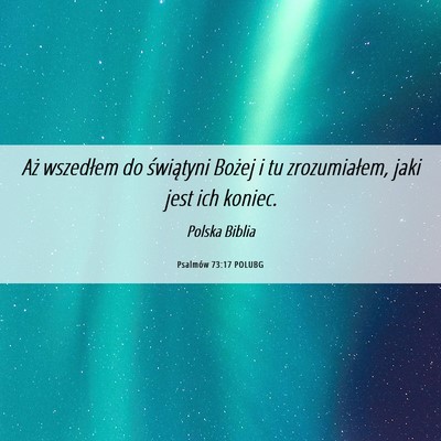Picture 06 - Psalmów 73:17 POLUBG - Aż wszedłem do świątyni Bożej i tu - Bible Verse Picture