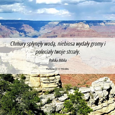 Picture 06 - Psalmów 77:17 POLUBG - Chmury spłynęły wodą, niebiosa wydały gromy - Bible Verse Picture