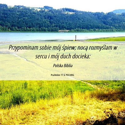 Picture 06 - Psalmów 77:6 POLUBG - Przypominam sobie mój śpiew; nocą rozmyślam w - Bible Verse Picture