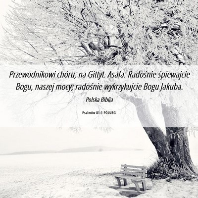 Picture 06 - Psalmów 81:1 POLUBG - Przewodnikowi chóru, na Gittyt. Asafa. Radośnie - Bible Verse Picture