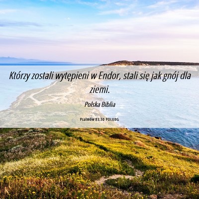 Picture 06 - Psalmów 83:10 POLUBG - Którzy zostali wytępieni w Endor, stali się - Bible Verse Picture