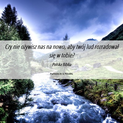 Picture 06 - Psalmów 85:6 POLUBG - Czy nie ożywisz nas na nowo, aby twój lud - Bible Verse Picture