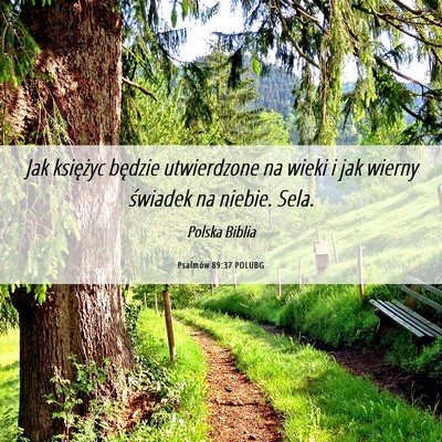 Picture 06 - Psalmów 89:37 POLUBG - Jak księżyc będzie utwierdzone na wieki i jak - Bible Verse Picture