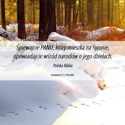 Picture 06 - Psalmów 9:11 POLUBG - Śpiewajcie PANU, który mieszka na Syjonie, - Bible Verse Picture
