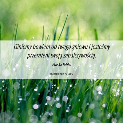Picture 06 - Psalmów 90:7 POLUBG - Giniemy bowiem od twego gniewu i jesteśmy - Bible Verse Picture