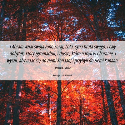 Picture 06 - Rodzaju 12:5 POLUBG - I Abram wziął swoją żonę Saraj, Lota, syna - Bible Verse Picture