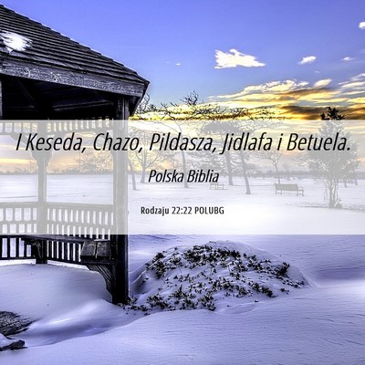 Picture 06 - Rodzaju 22:22 POLUBG - I Keseda, Chazo, Pildasza, Jidlafa i - Bible Verse Picture