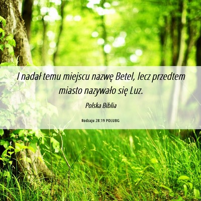 Picture 06 - Rodzaju 28:19 POLUBG - I nadał temu miejscu nazwę Betel, lecz przedtem - Bible Verse Picture