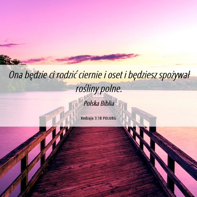Picture 06 - Rodzaju 3:18 POLUBG - Ona będzie ci rodzić ciernie i oset i będziesz - Bible Verse Picture
