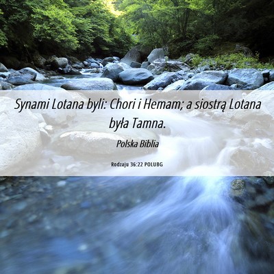 Picture 06 - Rodzaju 36:22 POLUBG - Synami Lotana byli: Chori i Hemam; a siostrą - Bible Verse Picture