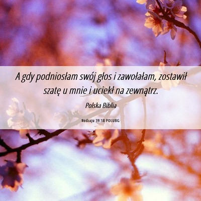 Picture 06 - Rodzaju 39:18 POLUBG - A gdy podniosłam swój głos i zawołałam, - Bible Verse Picture